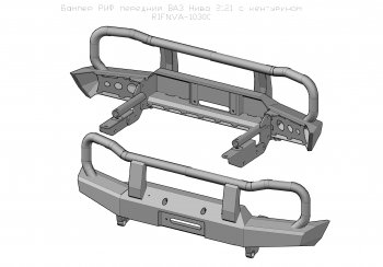 34 599 р. Бампер РИФ силовой передний ВАЗ Нива с защитной дугой и площадкой под лебедку  Лада Нива 4х4  2121 - нива 4х4 ( 2131,  2121 Бронто,  2121,  2121 (Legend)) (С защитной дугой и площадкой под лебедку)  с доставкой в г. Новочеркасск. Увеличить фотографию 4