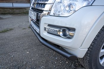 38 999 р. Бампер передний силовой РИФ Mitsubishi Pajero 4 V80 дорестайлинг (2006-2011) (Под площадку для лебёдки RIFPJR-30000 с защитой радиатора)  с доставкой в г. Новочеркасск. Увеличить фотографию 2