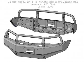 53 999 р. Бампер передний силовой РИФ Mitsubishi Pajero Sport PB дорестайлинг (2008-2013) (С защитной дугой и защитой бачка омывателя)  с доставкой в г. Новочеркасск. Увеличить фотографию 4