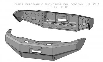 45 999 р. Бампер передний силовой РИФ Mitsubishi Pajero Sport PB дорестайлинг (2008-2013) (С защитой бачка омывателя)  с доставкой в г. Новочеркасск. Увеличить фотографию 3