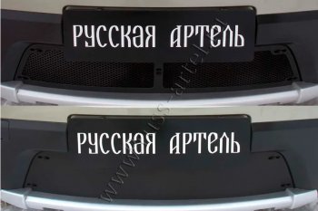 2 999 р. Защитная сетка и зимняя заглушка решетки радиатора Русская Артель Renault Sandero Stepway (BS) (2010-2014) (Поверхность текстурная)  с доставкой в г. Новочеркасск. Увеличить фотографию 2