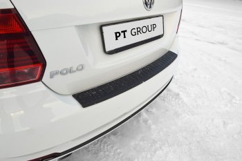 1 039 р. Накладка на задний бампер Petroil Tuning Volkswagen Polo 5 седан рестайлинг (2015-2020) (Текстурная поврехность)  с доставкой в г. Новочеркасск. Увеличить фотографию 2