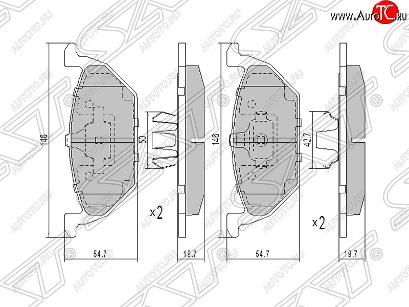 1 039 р. Колодки тормозные SAT (передние) Skoda Fabia Mk1 седан рестайлинг (2004-2008)  с доставкой в г. Новочеркасск