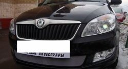 1 539 р. Сетка на бампер (рестайлинг) Russtal (хром) Skoda Fabia Mk2 универсал дорестайлинг (2007-2010)  с доставкой в г. Новочеркасск. Увеличить фотографию 4