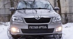 959 р. Зимняя заглушка решетки переднего бампера РА Skoda Fabia Mk2 универсал рестайлинг (2010-2014)  с доставкой в г. Новочеркасск. Увеличить фотографию 2