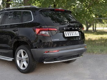 14 549 р. Защита заднего бампера (Ø42 мм, нержавейка) SLITKOFF Skoda Karoq NU7 дорестайлинг (2017-2021)  с доставкой в г. Новочеркасск. Увеличить фотографию 2