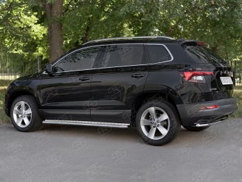 14 549 р. Защита заднего бампера (Ø42 мм, нержавейка) SLITKOFF Skoda Karoq NU7 дорестайлинг (2017-2021)  с доставкой в г. Новочеркасск. Увеличить фотографию 4