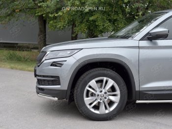 13 549 р. Защита переднего бампера (Ø63 мм, нержавейка) Russtal Skoda Kodiaq NU7 дорестайлинг (2017-2021)  с доставкой в г. Новочеркасск. Увеличить фотографию 2