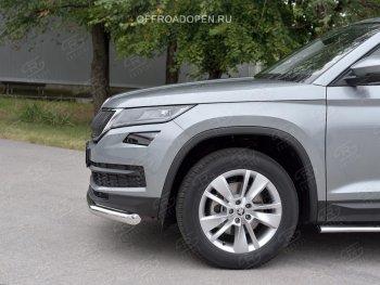 12 999 р. Защита переднего бампера (Ø63 мм, нержавейка) Russtal Skoda Kodiaq NU7 дорестайлинг (2017-2021)  с доставкой в г. Новочеркасск. Увеличить фотографию 4