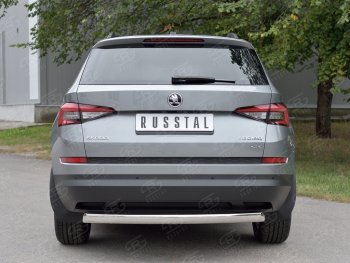 9 649 р. Защита заднего бампера d75х42 дуга Russtal  Skoda Kodiaq  NU7 (2017-2021) дорестайлинг  с доставкой в г. Новочеркасск. Увеличить фотографию 1