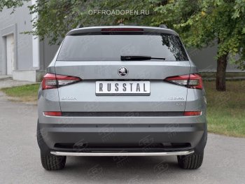 13 699 р. Защита заднего бампера (Ø42 мм, нержавейка) SLITKOFF  Skoda Kodiaq  NU7 (2017-2021) дорестайлинг  с доставкой в г. Новочеркасск. Увеличить фотографию 2