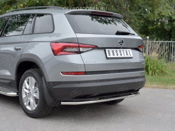 13 699 р. Защита заднего бампера (Ø42 мм, нержавейка) SLITKOFF  Skoda Kodiaq  NU7 (2017-2021) дорестайлинг  с доставкой в г. Новочеркасск. Увеличить фотографию 3