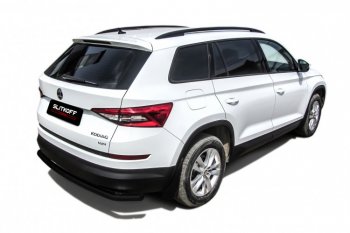 6 999 р. Защита заднего бампера Slitkoff (Ø 57 мм, с гибами)  Skoda Kodiaq  NU7 (2017-2021) дорестайлинг (Сталь с полимерным покрытием. Цвет: черный)  с доставкой в г. Новочеркасск. Увеличить фотографию 1