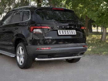 10 949 р. Защита заднего бампера (Ø63 мм, нержавейка) Russtal Skoda Kodiaq NU7 дорестайлинг (2017-2021)  с доставкой в г. Новочеркасск. Увеличить фотографию 2