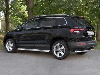 10 949 р. Защита заднего бампера (Ø63 мм, нержавейка) Russtal Skoda Kodiaq NU7 дорестайлинг (2017-2021)  с доставкой в г. Новочеркасск. Увеличить фотографию 4