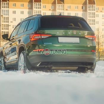 5 399 р. Имитация насадок глушителя MV-Tuning  Skoda Kodiaq  NU7 (2017-2021) дорестайлинг (SPACE GRAY (серый глянец))  с доставкой в г. Новочеркасск. Увеличить фотографию 4