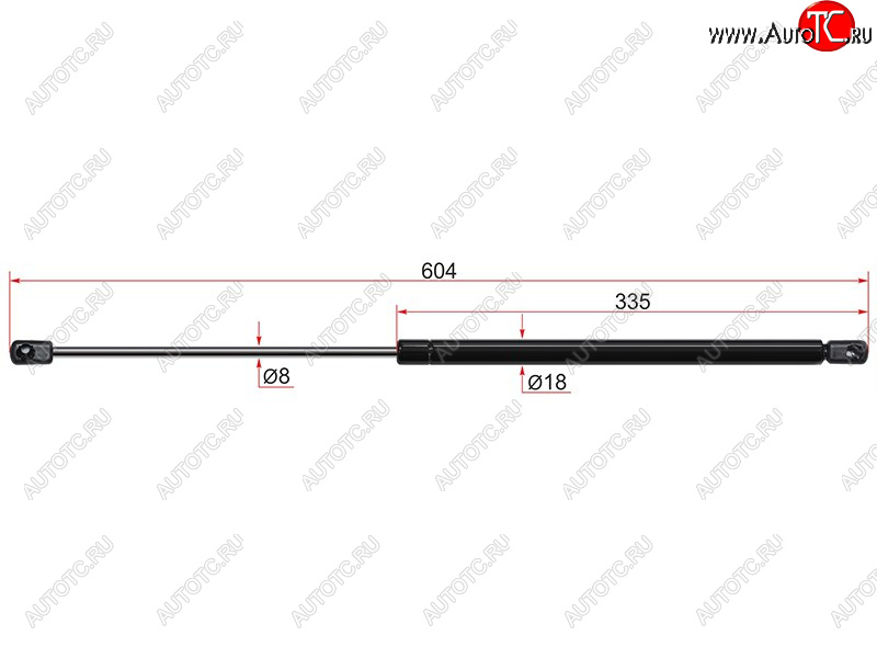 569 р. Газовый упор крышки багажника SAT  Skoda Octavia  A5 (2004-2013) дорестайлинг лифтбэк, лифтбэк рестайлинг  с доставкой в г. Новочеркасск