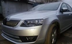 2 699 р. Сетка (для комплектации Ambition, Elegance) на бампер Russtal (хром)  Skoda Octavia  A7 (2012-2017) дорестайлинг лифтбэк, дорестайлинг универсал  с доставкой в г. Новочеркасск. Увеличить фотографию 2