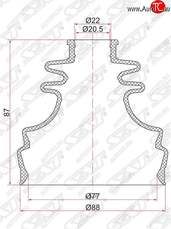 329 р. Пыльник ШРУСа (внутренний) SAT  Skoda Octavia ( Tour A4 1U5,  Tour A4 1U2) (1996-2000), Volkswagen Passat ( B5,  B5.5) (1996-2005)  с доставкой в г. Новочеркасск