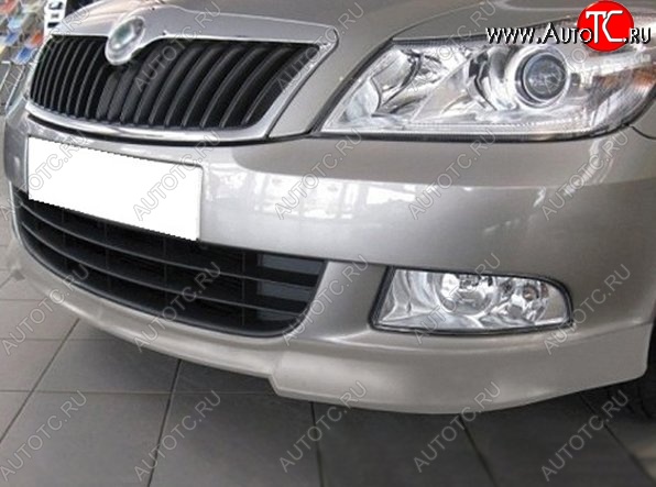 3 949 р. Накладка на передний бампер CT v3 Skoda Octavia A5 рестайлинг универсал (2008-2013) (Неокрашенная)  с доставкой в г. Новочеркасск