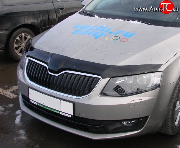 2 499 р. Дефлектор капота NovLine Skoda Octavia A7 дорестайлинг лифтбэк (2012-2017)  с доставкой в г. Новочеркасск