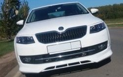 5 999 р. Накладка на передний бампер CT  Skoda Octavia  A7 (2012-2017) дорестайлинг лифтбэк, дорестайлинг универсал (Неокрашенная)  с доставкой в г. Новочеркасск. Увеличить фотографию 4