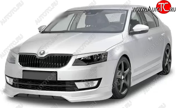 5 999 р. Накладка на передний бампер CT  Skoda Octavia  A7 (2012-2017) дорестайлинг лифтбэк, дорестайлинг универсал (Неокрашенная)  с доставкой в г. Новочеркасск