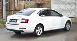 1 299 р. Защитная накладка на задний бампер RA  Skoda Octavia  A7 (2012-2020) дорестайлинг лифтбэк, дорестайлинг универсал, рестайлинг универсал  с доставкой в г. Новочеркасск. Увеличить фотографию 2