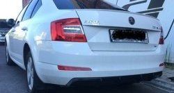 6 199 р. Накладка на задний бампер Rieger Style  Skoda Octavia  A7 (2012-2017) дорестайлинг лифтбэк, дорестайлинг универсал (Неокрашенная)  с доставкой в г. Новочеркасск. Увеличить фотографию 6