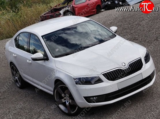 1 199 р. Реснички на фары CT Skoda Octavia A7 дорестайлинг лифтбэк (2012-2017) (Неокрашенные)  с доставкой в г. Новочеркасск