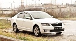 819 р. Реснички на фары RA  Skoda Octavia  A7 (2012-2017) дорестайлинг лифтбэк, дорестайлинг универсал (Неокрашенные)  с доставкой в г. Новочеркасск. Увеличить фотографию 2