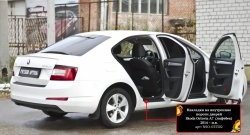 2 299 р. Накладки на порожки автомобиля RA Skoda Octavia A7 рестайлинг универсал (2016-2020) (Комплект (4 шт.))  с доставкой в г. Новочеркасск. Увеличить фотографию 3