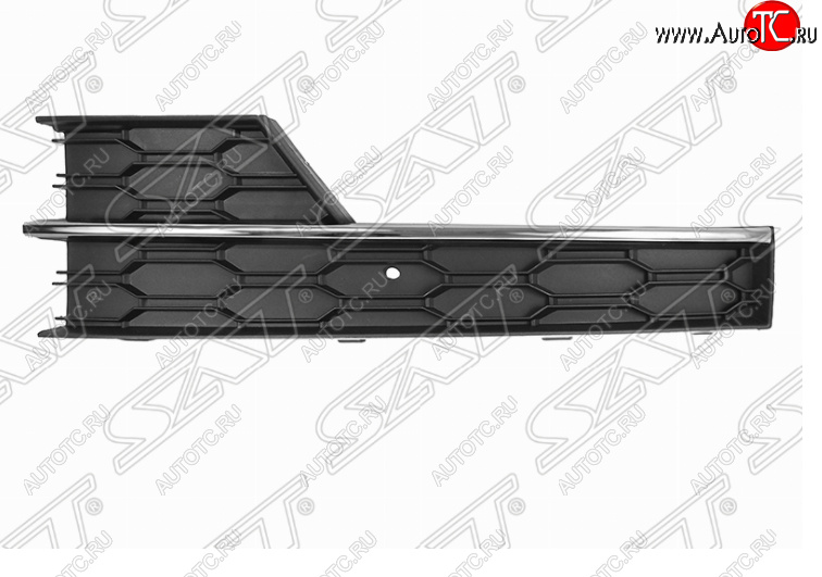1 099 р. Левая решетка в передний бампер SAT (под ПТФ и хром молдинг)  Skoda Octavia  A7 (2016-2020) рестайлинг лифтбэк, рестайлинг универсал  с доставкой в г. Новочеркасск