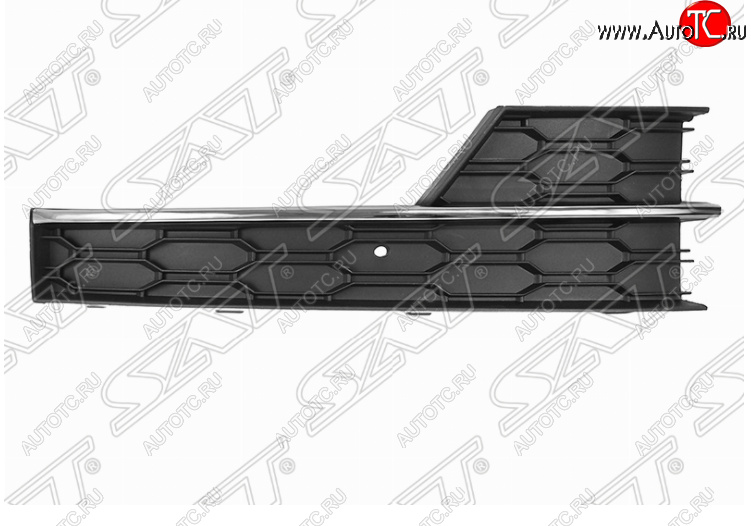 989 р. Правая решетка в передний бампер SAT (под ПТФ и хром молдинг)  Skoda Octavia  A7 (2016-2020) рестайлинг лифтбэк, рестайлинг универсал  с доставкой в г. Новочеркасск