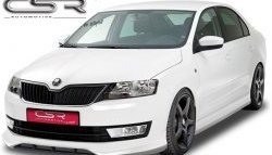 5 999 р. Накладка на передний бампер CSR style Skoda Rapid NH3 дорестайлинг лифтбэк (2012-2017) (Неокрашенная)  с доставкой в г. Новочеркасск. Увеличить фотографию 2