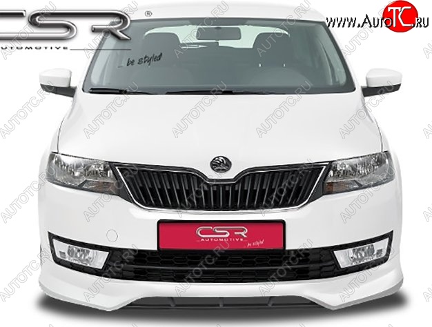 5 999 р. Накладка на передний бампер CSR style Skoda Rapid NH3 дорестайлинг лифтбэк (2012-2017) (Неокрашенная)  с доставкой в г. Новочеркасск