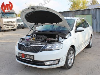 2 969 р. Упор капота MV-Tuning (одинарный) Skoda Rapid NH3 дорестайлинг лифтбэк (2012-2017)  с доставкой в г. Новочеркасск. Увеличить фотографию 4