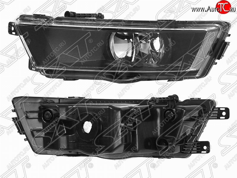 1 739 р. Левая противотуманная фара (чёрная) SAT Skoda Rapid NH3 дорестайлинг лифтбэк (2012-2017)  с доставкой в г. Новочеркасск