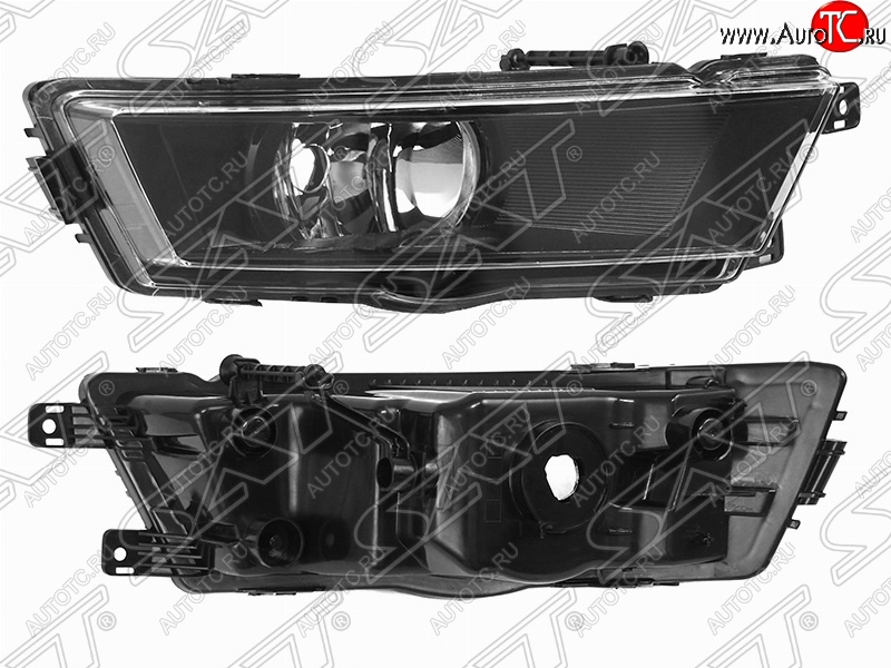 1 739 р. Правая противотуманная фара (чёрная) SAT  Skoda Rapid  NH3 (2012-2017) дорестайлинг лифтбэк  с доставкой в г. Новочеркасск