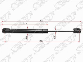 499 р. Газовый упор крышки багажника SAT  Skoda Superb  седан (2001-2006), Volkswagen Passat  B5 (1996-2000)  с доставкой в г. Новочеркасск. Увеличить фотографию 1