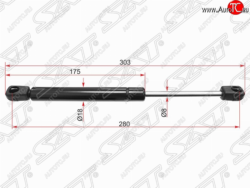 499 р. Газовый упор крышки багажника SAT  Skoda Superb  седан (2001-2006), Volkswagen Passat  B5 (1996-2000)  с доставкой в г. Новочеркасск