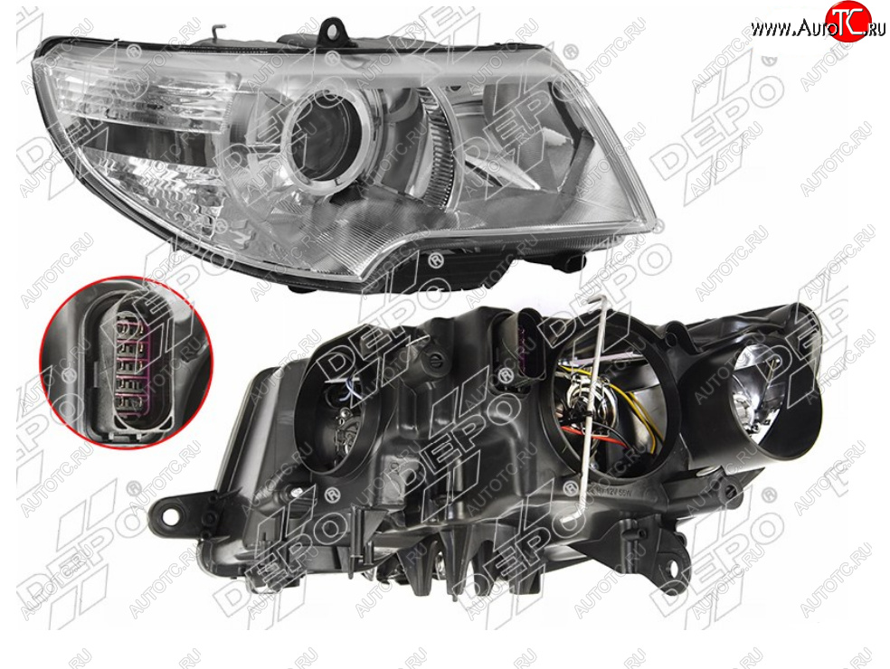 13 999 р. Правая фара DEPO Skoda Superb B6 (3T) лифтбэк дорестайлинг (2008-2013)  с доставкой в г. Новочеркасск