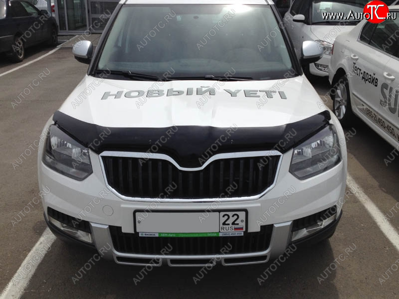 4 599 р. Дефлектор капота SIM Skoda Yeti (2013-2018)  с доставкой в г. Новочеркасск