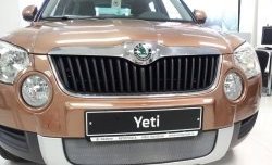 2 199 р. Сетка на бампер Russtal (хром) Skoda Yeti (2009-2013)  с доставкой в г. Новочеркасск. Увеличить фотографию 1