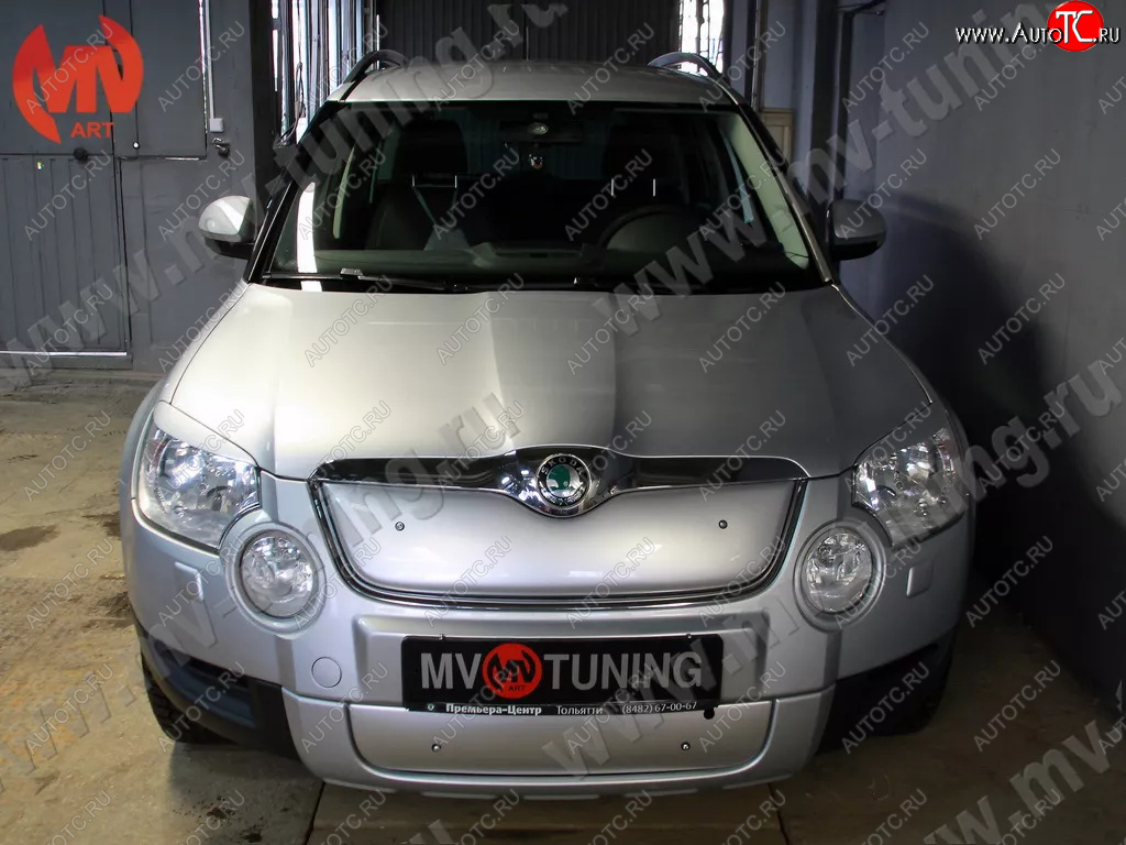 4 999 р. Зимние заглушки (верхняя и нижняя) MV-Tuning Skoda Yeti (2009-2013) (Неокрашенная)  с доставкой в г. Новочеркасск