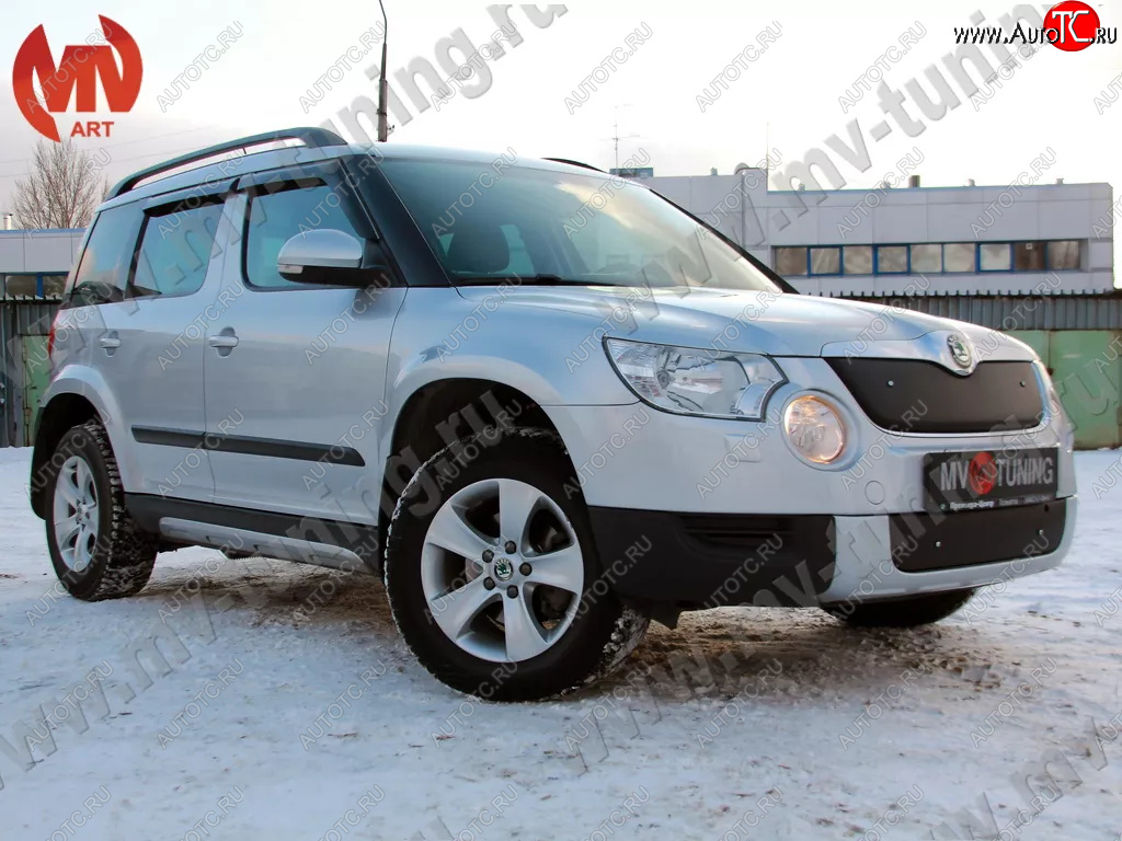 5 399 р. Зимние заглушки (шагрень, верхняя и нижняя) MV-Tuning  Skoda Yeti (2009-2013) (Текстурная поверхность)  с доставкой в г. Новочеркасск