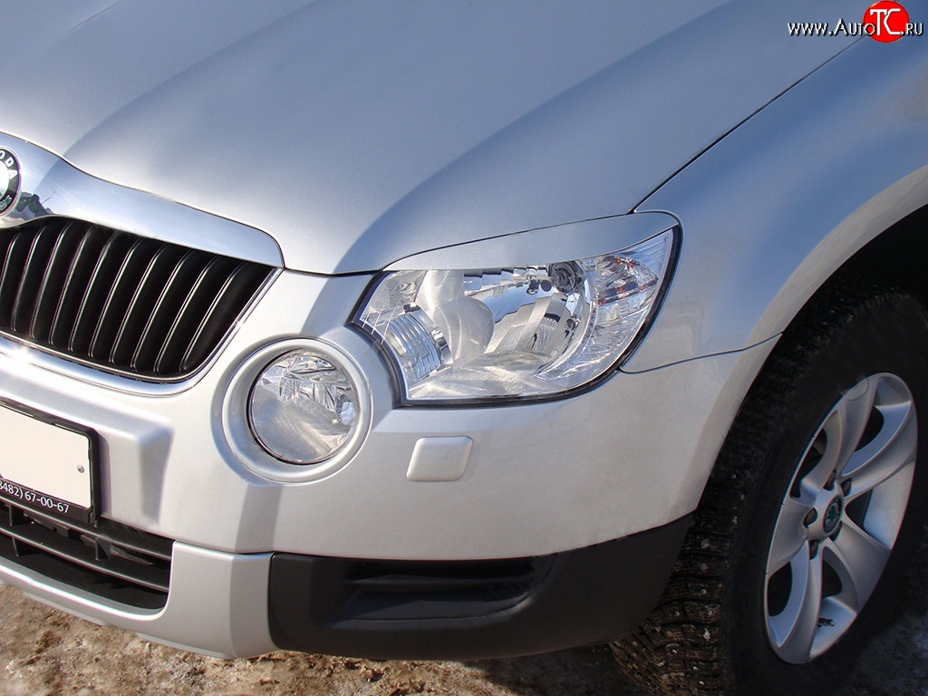 1 149 р. Реснички Sport v2 на фары  Skoda Yeti (2009-2013) (Неокрашенные)  с доставкой в г. Новочеркасск