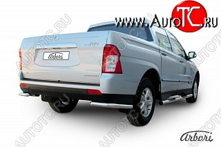 6 722 р. Защита заднего бампера Arbori SSANGYONG Actyon Sport (2012-2025)  с доставкой в г. Новочеркасск