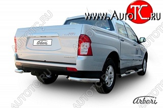 8 909 р. Защита заднего бампера Arbori SSANGYONG Actyon Sport (2012-2025)  с доставкой в г. Новочеркасск