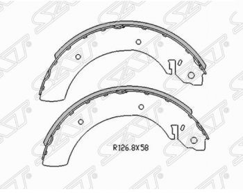 1 879 р. Комплект задних тормозных колодок SAT SSANGYONG Actyon 1 (2006-2010)  с доставкой в г. Новочеркасск. Увеличить фотографию 1